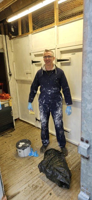 Community volunteering: Dan painting at O&F